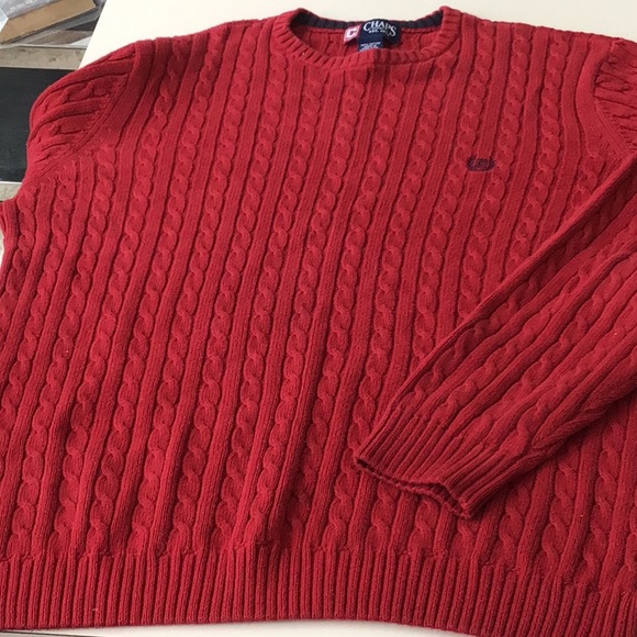 Ruby red Chaps Men’s cotton sweater, S - Picture 1 of 4